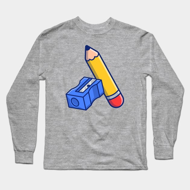 Pencil And Sharpener Long Sleeve T-Shirt by Catalyst Labs